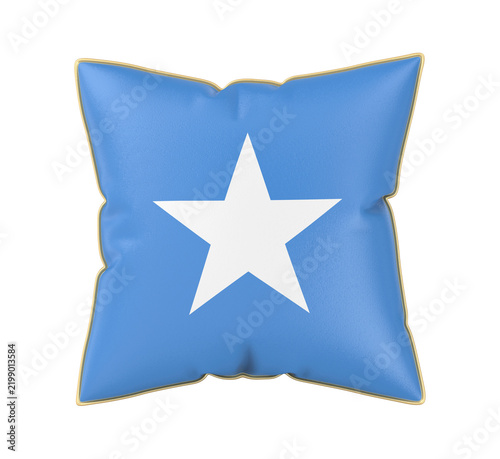 Pillow with the flag of Somalia on transparent background