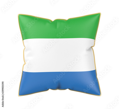 Pillow with the flag of Sierra Leone on transparent background