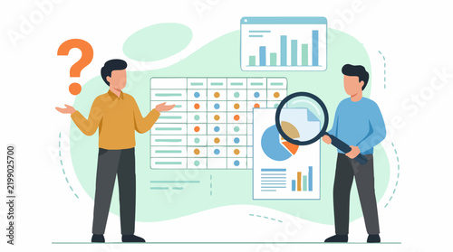 Data Analysis, Problem Solving, and Business Intelligence Illustration