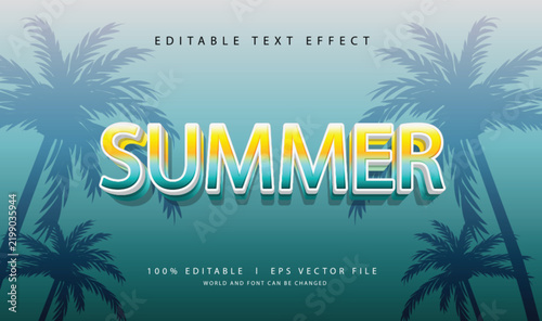 summer holiday background text editable effect