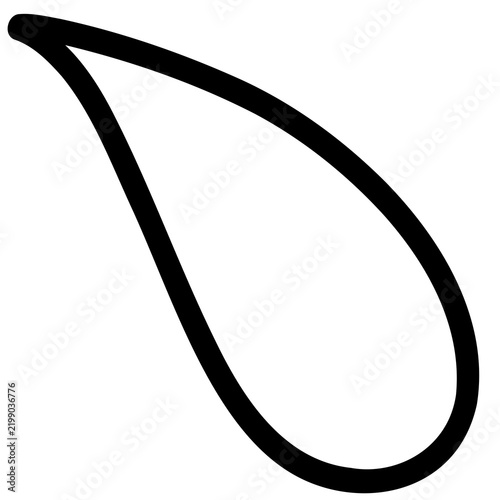 Water Drop Sweat Drop Line Art Doodle Icon Cartoon Emotion Outline Vector Illustration