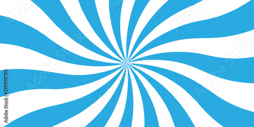 Vector sunbeam rays blue and withe paper summer cartoon gradient sun rays wallpaper. redial spiral poster banner design.