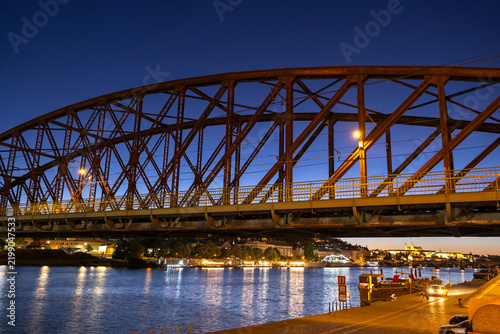 Vysehrad Railway Bridge At Night In Prague