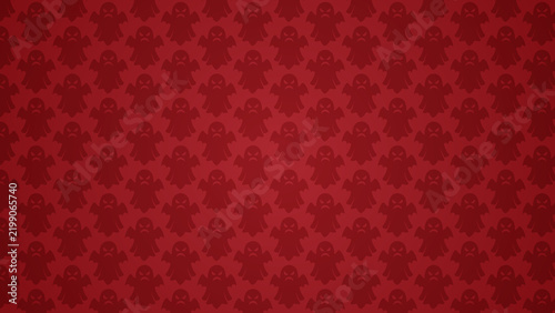 Scary Angry Ghost Pattern Dark Red Background