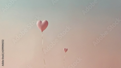 Heart-shaped Balloons Floating in the Sky During Sunset