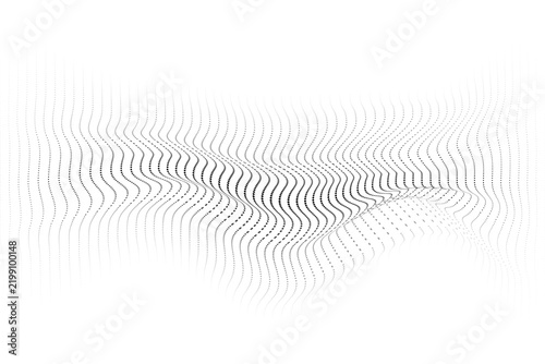 Wavy Halftone Dot Pattern Abstract Background