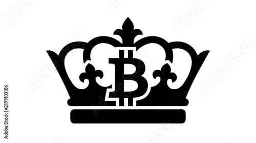 Vector illustration of bitcoin crown symbol on a transparent background