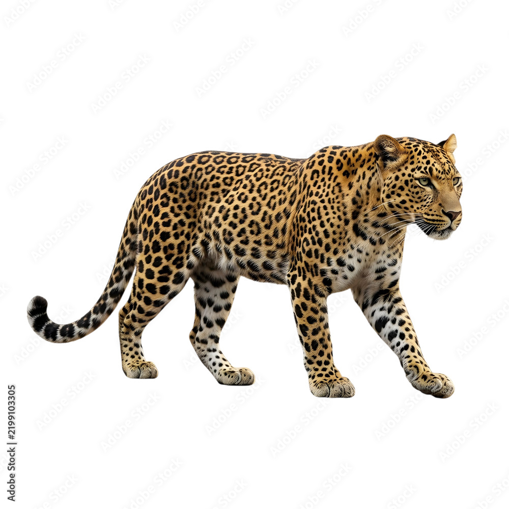 Obraz premium Leopard walking in natural setting