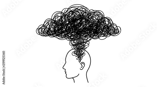 Mental Health and Overthinking Concept Vector Illustration