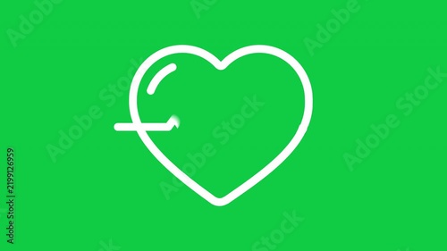 Animated heart ECG icon for cardiology, heartbeat, cardiac monitoring and healthcare videos.