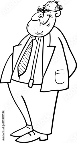 funny cartoon elderly man senior character coloring book