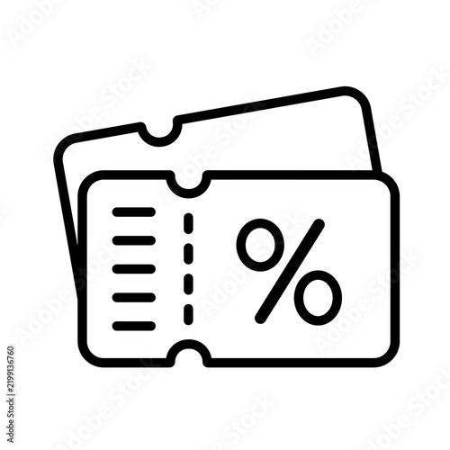 Discount Voucher Vector Outline Icon Design illustration. Product Management Symbol on White background