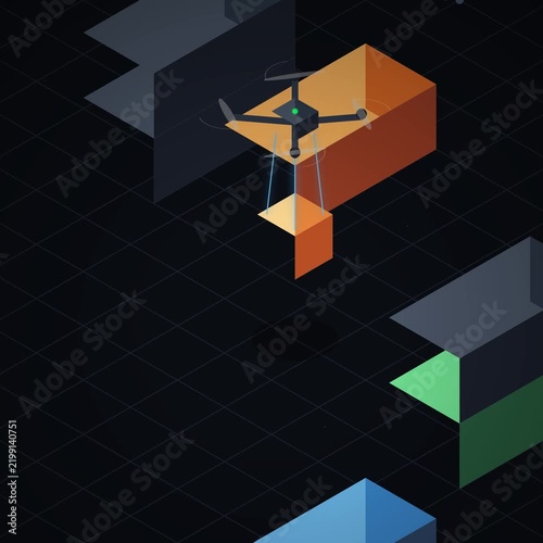 Minimalist 3D Grid Technology Abstract Background Loop Seamless