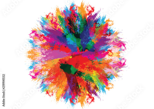 Colorful abstract acrylic paint brush strokes background with vibrant grunge texture. illustration vector design background