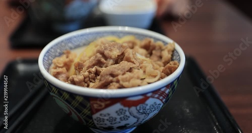Japanese food beef bowl for eat in Japan.
