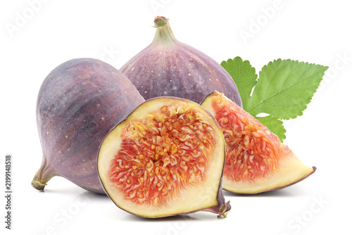 Fresh figs isolated on white