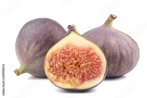 Fresh figs isolated on white