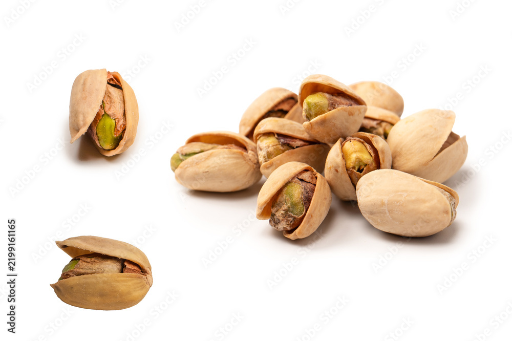 Fototapeta premium A group of almonds, pistachios, walnuts, macadamia, cashews.