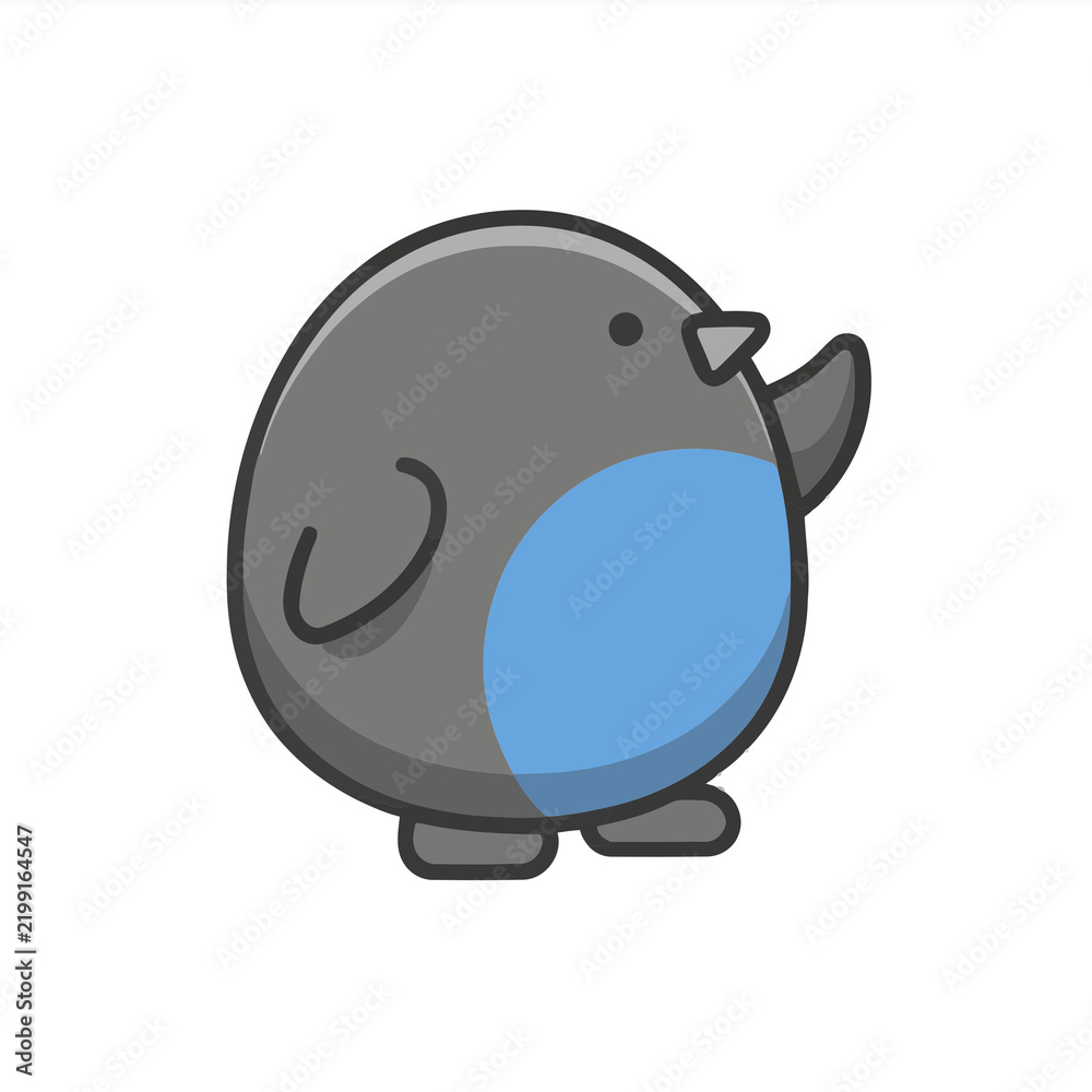 Fototapeta premium Cute cartoon bird waving