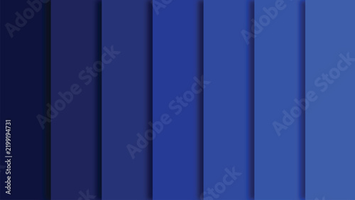 Abstract blue layered background with vertical geometric lines and gradient shadows.