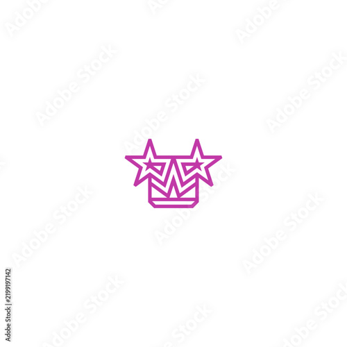 Crown of two stars linear logo.