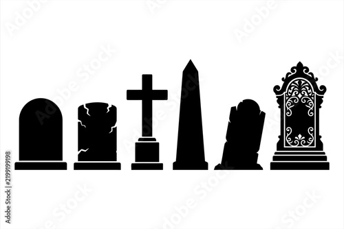 Halloween Grave and Tombstone Silhouettes