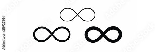 Obraz na plátně Three infinity symbols of varying line thickness isolated on white background, g