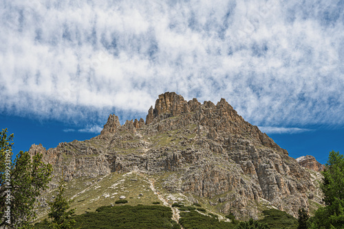Fotografie mountain landscape from the Belvedere viewpoint, Col dei Rossi, Canazei, Trento,