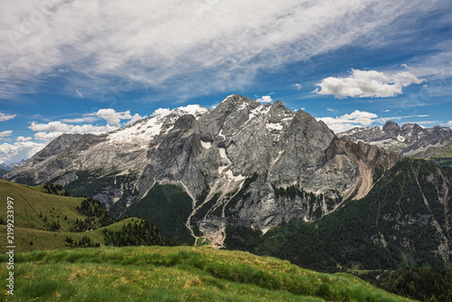 Obraz na płótnie mountain landscape from the Belvedere viewpoint, Col dei Rossi, Canazei, Trento,