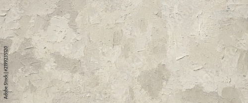 Abstract Textured Background With Neutral Brush Strokes And Subtle Light Gray Paint Variations. Abstract Background With Thick White And Beige Oil Paint Texture Created Using Palette Knife Strokes