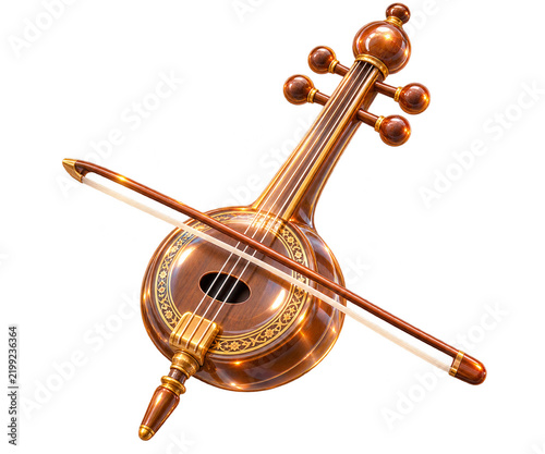 3D Traditional Azerbaijani Kamancha String Musical Instrument