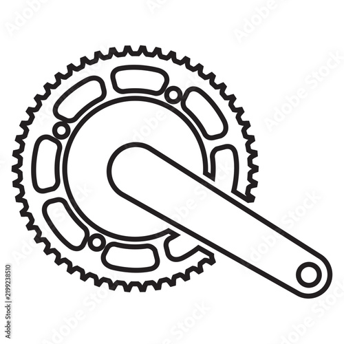 Bicycle chainring and crank arm icon