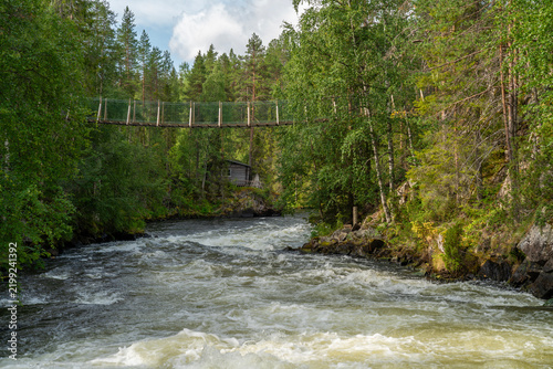 River landscape in Lapland Finland