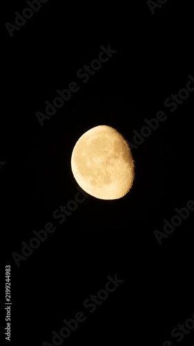 Golden Moon Phase Isolated on Pure Black Background