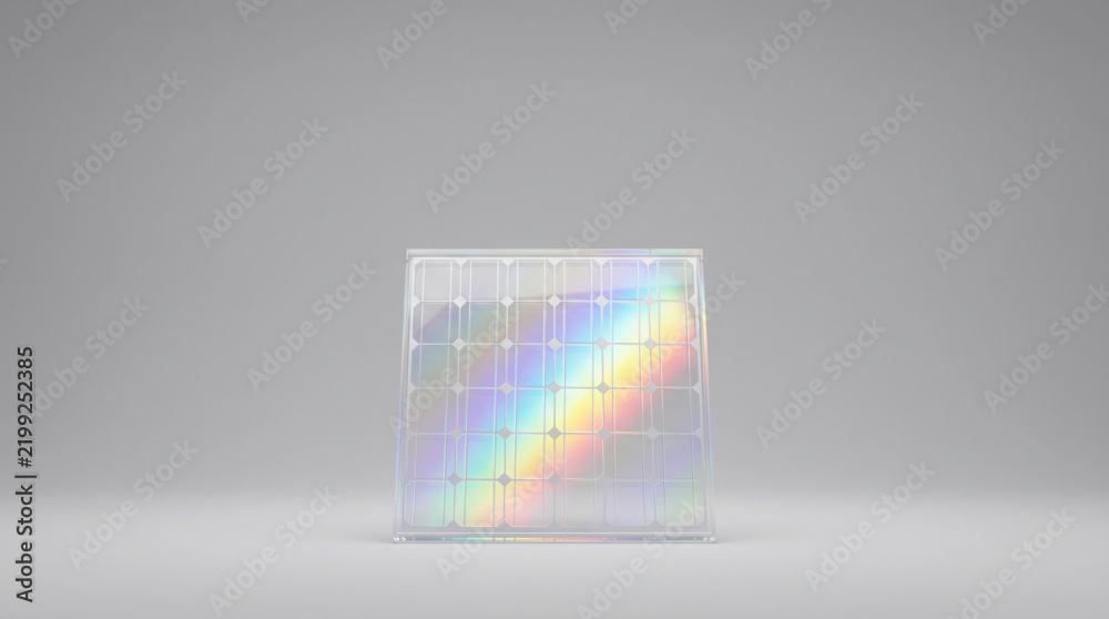 Obraz premium Solar Panel with Holographic Reflection.