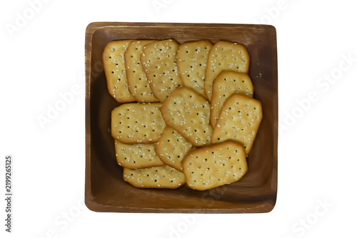 Wooden plate with cookies