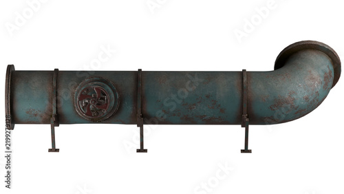 Old rusty industrial pipeline with corrosion
