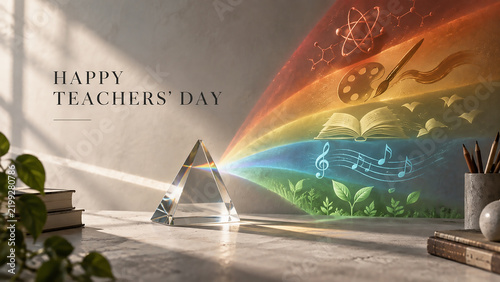 Happy Teachers Day Prism Rainbow of Creative Education