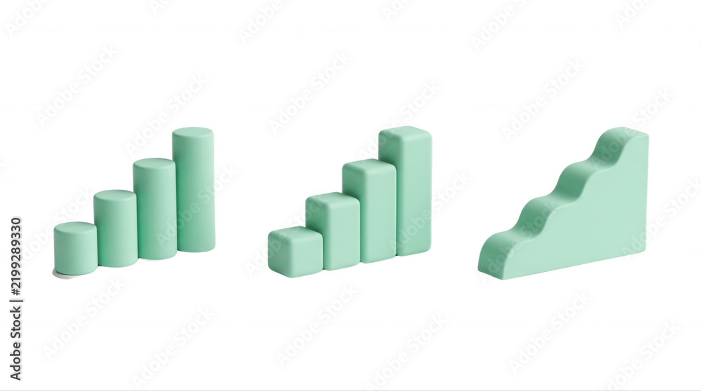 Obraz premium Green Growth Graphs, featuring bars, statistics, finance, business, analysis, data visualization, metrics, trends, performance, increase, success, marketing