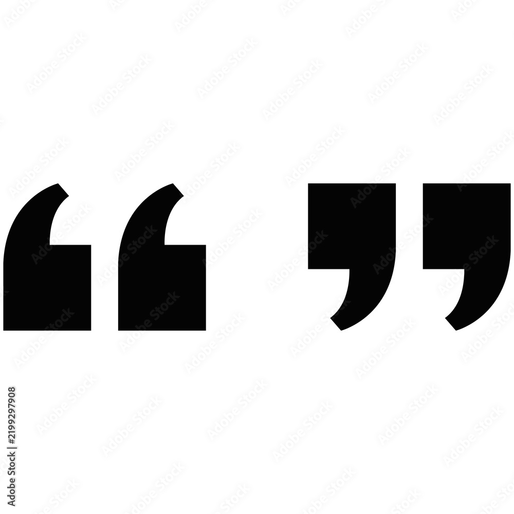 Obraz premium Black quotation marks graphic design vector illustration