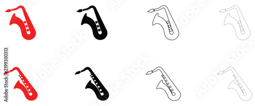Bild auf Leinwand Tenor saxophone musical instrument icon vector, tenor saxophone symbol vector, s