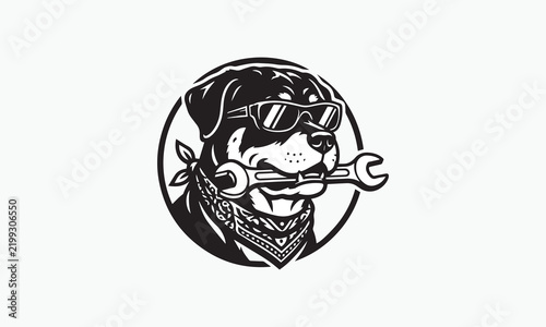 rottweiler garage Silhouette Vector