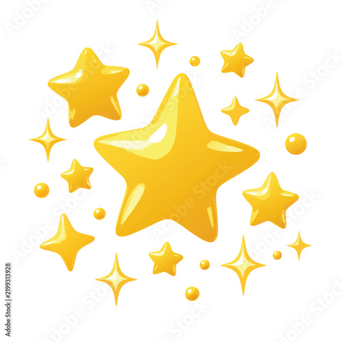 golden star on white background