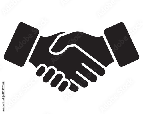 Business handshake icon for professional partnership and agreement with business success shaking hands work together corporate partnership team spirit business relationship business support