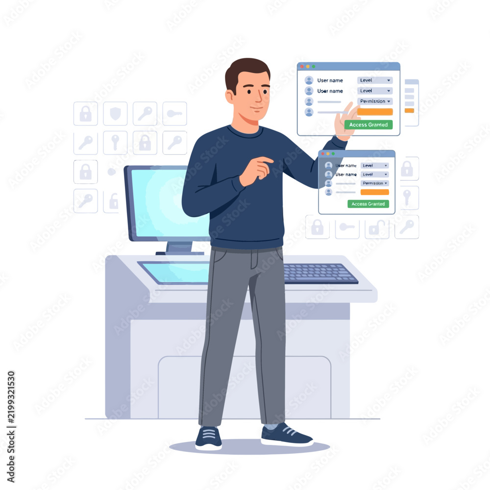 Obraz premium User Access Granted, IT Security, Digital Identity Management, System Administration, Cybersecurity