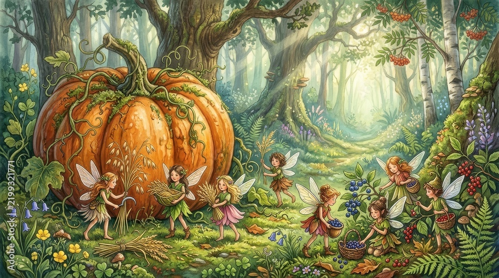 Obraz premium Enchanting Fairy Gathering in a Magical Forest