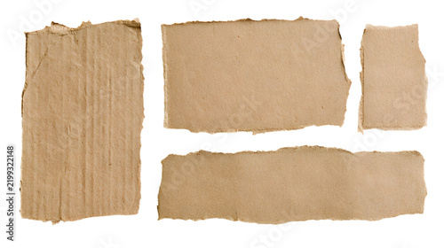 Torn cardboard pieces isolated on transparent background isolated on transparent background