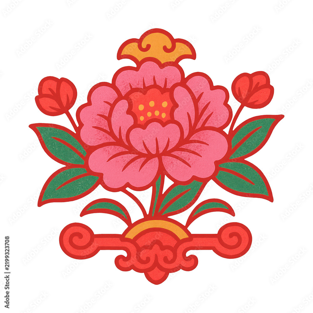 Obraz premium PNG Vibrant floral design illustration.