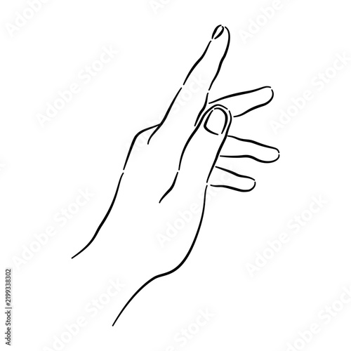 relaxed hand graceful finger pose line art dance reaching gesture icon