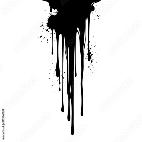 Dark Ink Dripping Paint Background for Modern Graphic Design